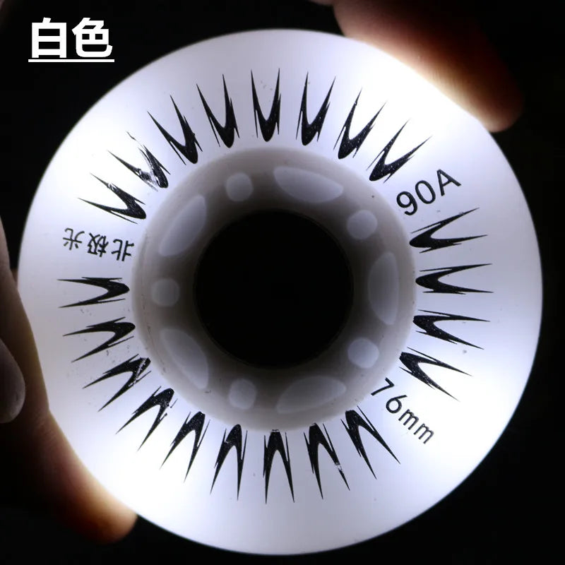 PU 80mm Flashing Luminous Wheel Roller Skates Wear Resistant Inline Skates Light up Wheels rainbow LED Outdoor Flash Wheels