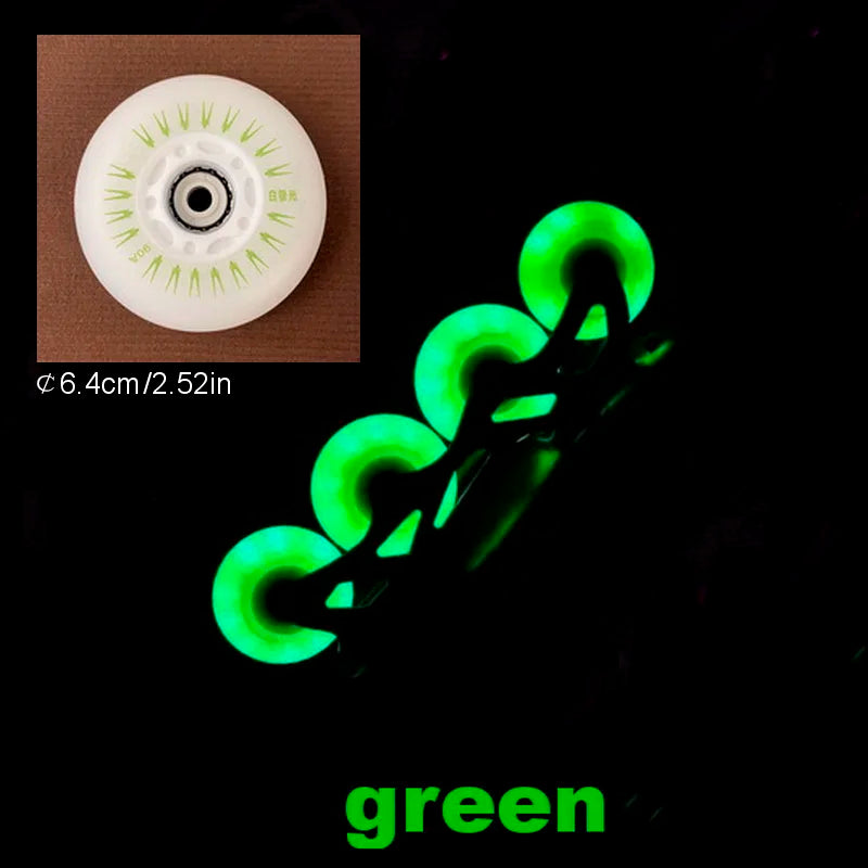 PU 80mm Flashing Luminous Wheel Roller Skates Wear Resistant Inline Skates Light up Wheels rainbow LED Outdoor Flash Wheels