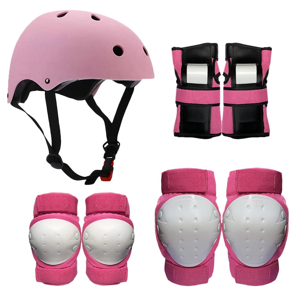 Factory 7 in 1 Sets Adult Kids Helmet Knee & Elbow Sport Protective Gear Set Scooter Skateboard Roller Skating Protective Pads