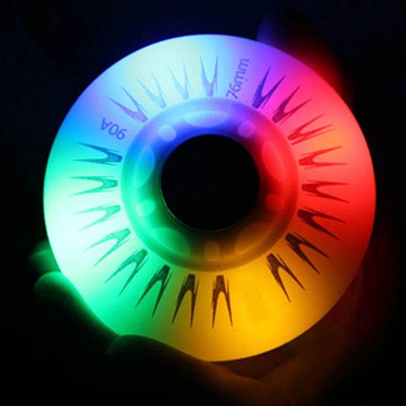 PU 80mm Flashing Luminous Wheel Roller Skates Wear Resistant Inline Skates Light up Wheels rainbow LED Outdoor Flash Wheels