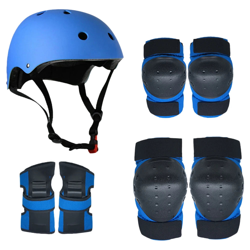 Factory 7 in 1 Sets Adult Kids Helmet Knee & Elbow Sport Protective Gear Set Scooter Skateboard Roller Skating Protective Pads
