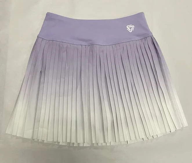 NSR Women Pleated Tennis Pocket Skirt 1pcs Athletic Short Culottes High Waisted Color Gradient Workout Tennis Skirt