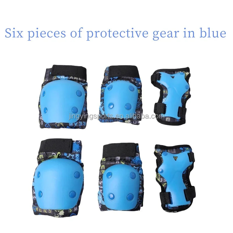 6PCS/Set Elbow Knee Pads Wrist Guard Skateboard Roller Skating Protective Gear Manufacturer