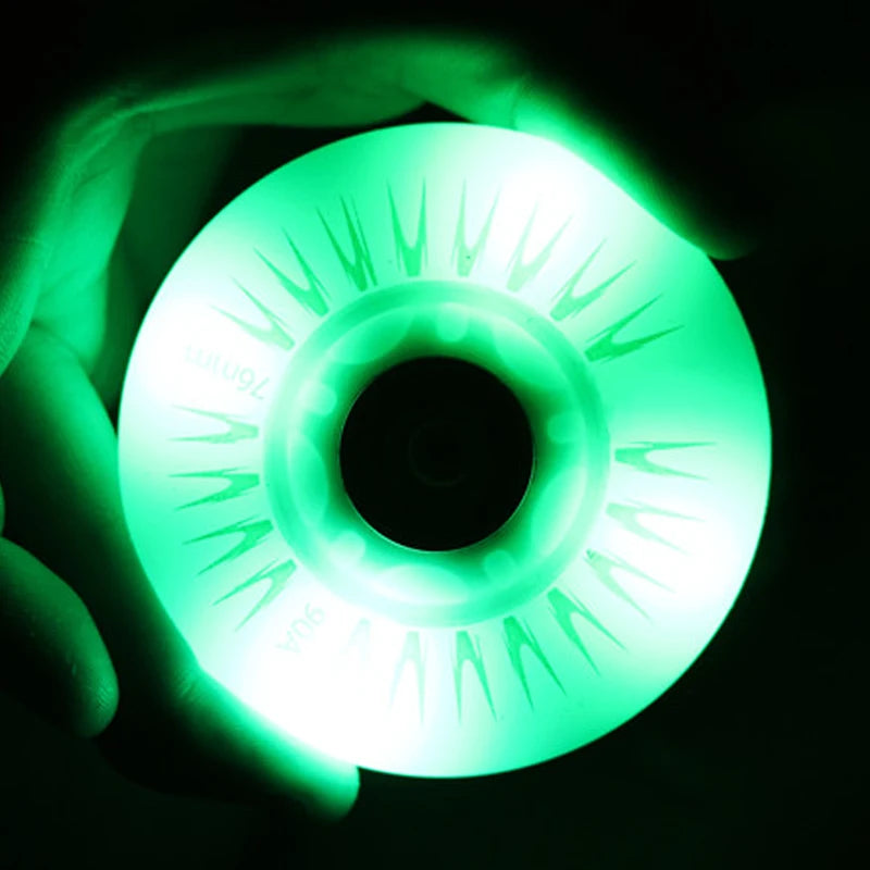 PU 80mm Flashing Luminous Wheel Roller Skates Wear Resistant Inline Skates Light up Wheels rainbow LED Outdoor Flash Wheels