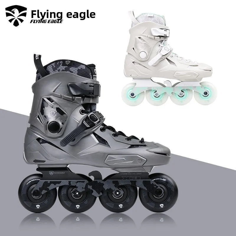 Flying Eagle X3 Adult Beginner College Skating Flat Shoes Men's Women's Professional Microfiber Shell Carbon Speed Single Row