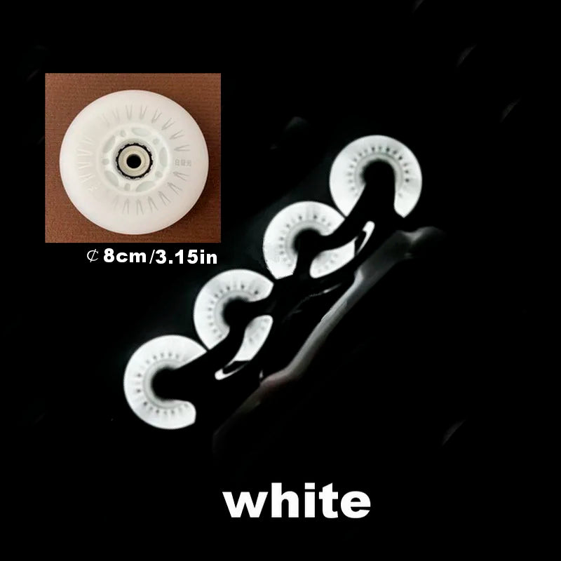 PU 80mm Flashing Luminous Wheel Roller Skates Wear Resistant Inline Skates Light up Wheels rainbow LED Outdoor Flash Wheels