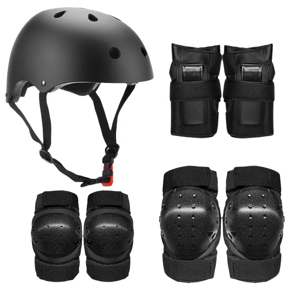 Factory 7 in 1 Sets Adult Kids Helmet Knee & Elbow Sport Protective Gear Set Scooter Skateboard Roller Skating Protective Pads