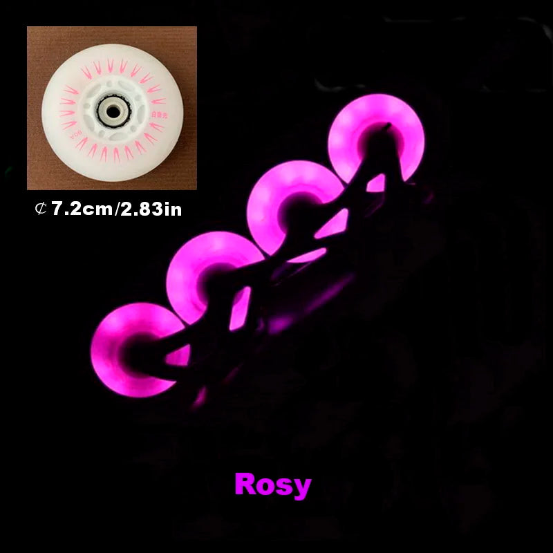 PU 80mm Flashing Luminous Wheel Roller Skates Wear Resistant Inline Skates Light up Wheels rainbow LED Outdoor Flash Wheels