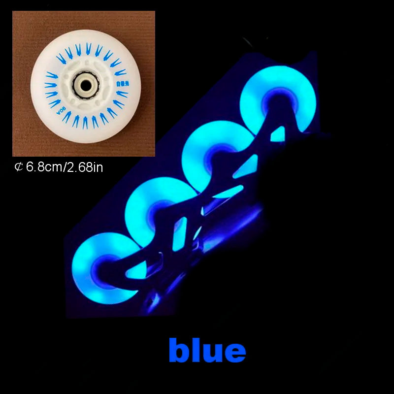 PU 80mm Flashing Luminous Wheel Roller Skates Wear Resistant Inline Skates Light up Wheels rainbow LED Outdoor Flash Wheels