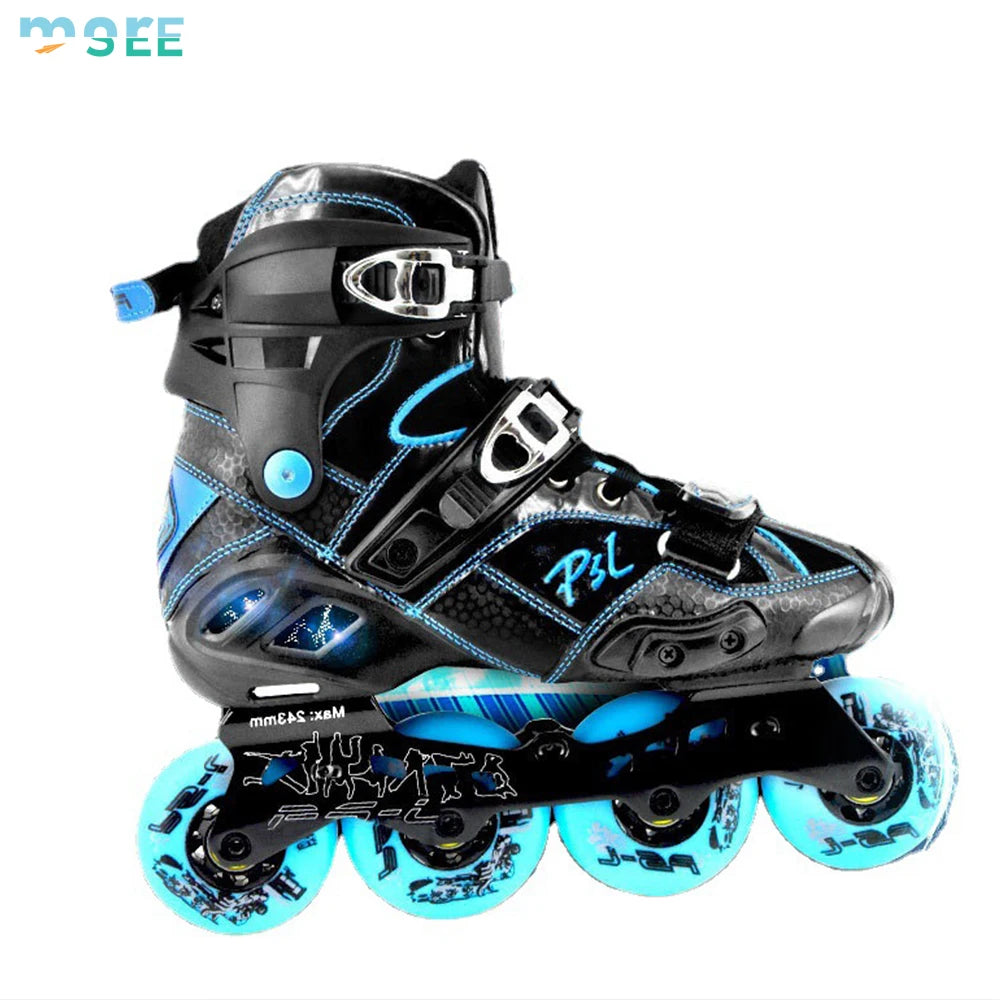 SeeMore Aluminum Alloy Frame Hurricane Storm Inline Skates Full Set Carbon Fiber Roller Skates Slalom Shoes Speed Skating