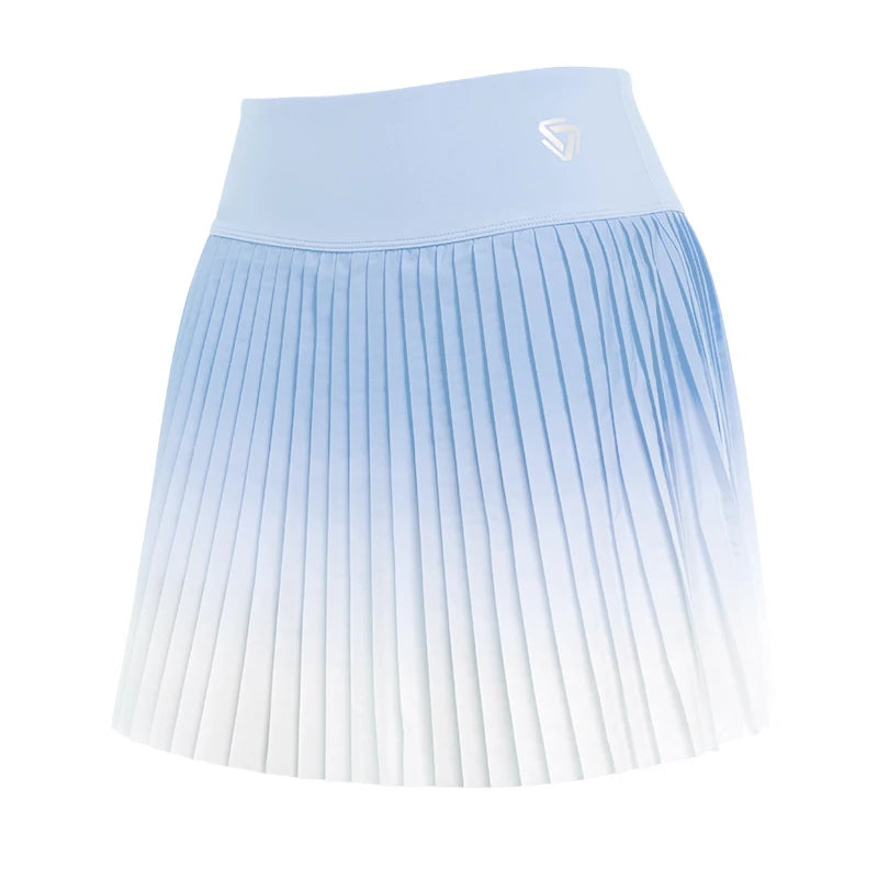 NSR Women Pleated Tennis Pocket Skirt 1pcs Athletic Short Culottes High Waisted Color Gradient Workout Tennis Skirt