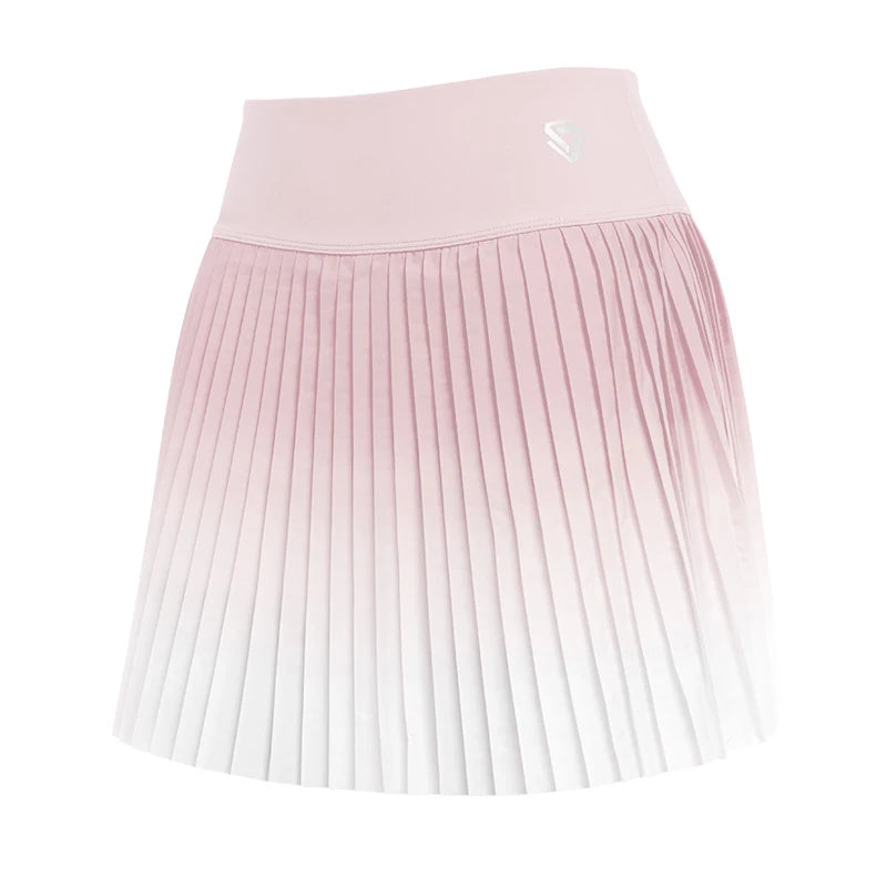 NSR Women Pleated Tennis Pocket Skirt 1pcs Athletic Short Culottes High Waisted Color Gradient Workout Tennis Skirt