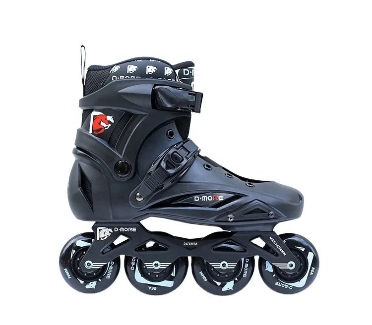 STANLEY Fitness Single Row Professional Inline Roller Skates 4x80mm Wheels Summer Winter PU Men Black