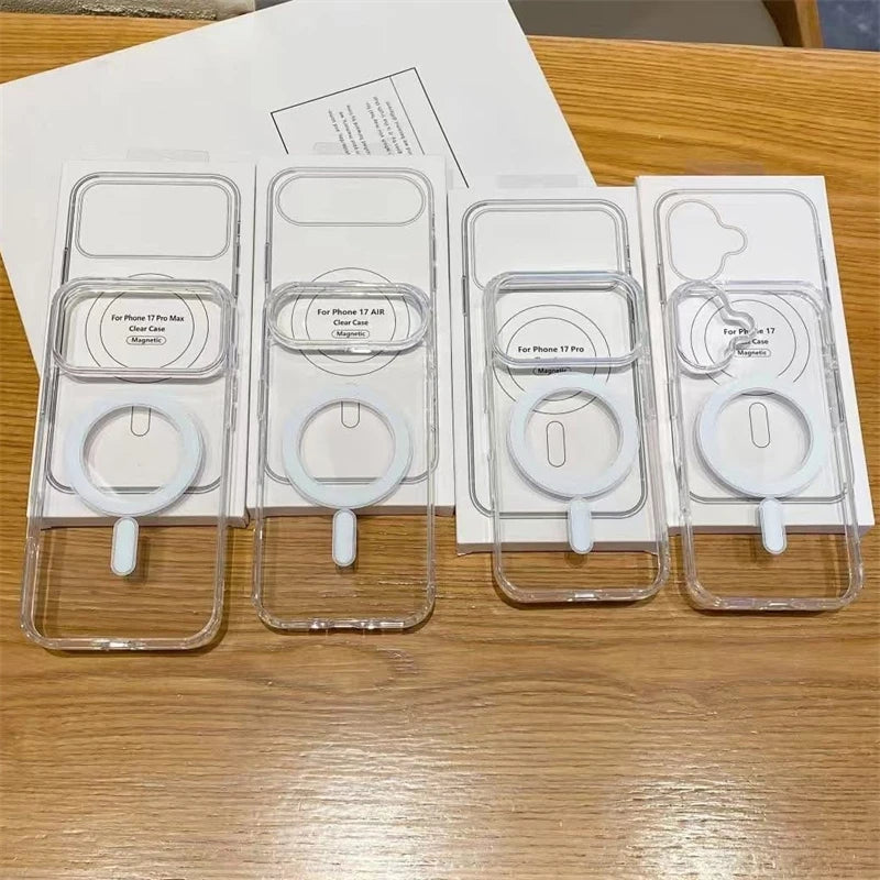 For Magsafe Magnetic Phone Case For iphone 17 17Air 11 12 13 Mini 14 15 16 Pro Max XR X XS 7 8 Plus Hard Transparent Back Cover