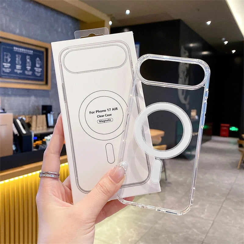 For Magsafe Magnetic Phone Case For iphone 17 17Air 11 12 13 Mini 14 15 16 Pro Max XR X XS 7 8 Plus Hard Transparent Back Cover