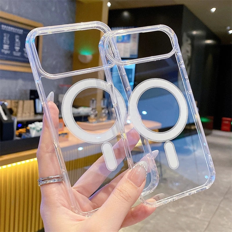 For Magsafe Magnetic Phone Case For iphone 17 17Air 11 12 13 Mini 14 15 16 Pro Max XR X XS 7 8 Plus Hard Transparent Back Cover
