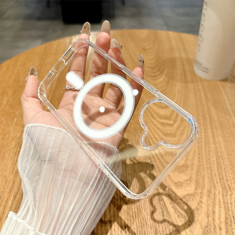 For Magsafe Magnetic Phone Case For iphone 17 17Air 11 12 13 Mini 14 15 16 Pro Max XR X XS 7 8 Plus Hard Transparent Back Cover